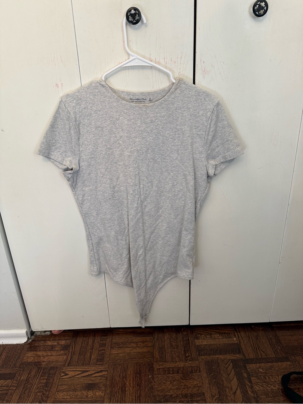 Abercrombie & Fitch Light Gray Short Sleeve Bodysuit